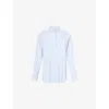 Weekend Max Mara Omens Light Blue Acanto Pleat Cotton Shirt In Blue