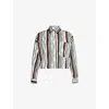 Weekend Max Mara Ragtime Shirt In Cotton With Stripes And Waves In Light Blue