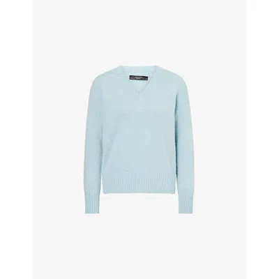 Weekend Max Mara Omens Light Blue Visita Relaxed-fit Knit Jumper