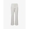 Weekend Max Mara Omens Folk Wide-leg Cotton-blend Jogging Bottoms Light Grey Xl