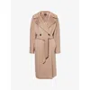 Weekend Max Mara Omens Marron Glace Resina Belted Wool Coat In Brown