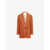 Weekend Max Mara Omens Orange Check Mintea Check Wool-blend Blazer In Brown