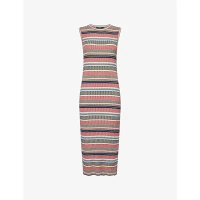 Weekend Max Mara Omens Multicolour Striped Sleeveless Stretch-knit Maxi Dress