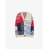 Weekend Max Mara Omens Baobab Printed Cotton-knit Cardigan Navy In Multi
