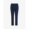 Weekend Max Mara Rana Trousers In Double Viscose Canvas In Blue