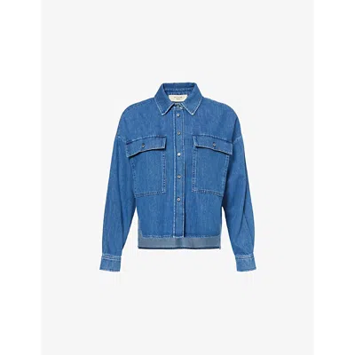 Weekend Max Mara Omens  Zemira Boxy-fit Denim Shirt In Navy