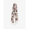 Weekend Max Mara Omens Black Onesto Graphic-print Twill Silk Scarf In Black