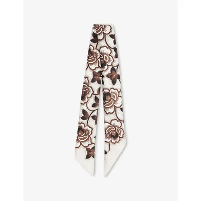 Weekend Max Mara Omens Black Onesto Graphic-print Twill Silk Scarf