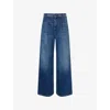 Weekend Max Mara Omens Navy Ortles Wide-leg Stretch-denim Jeans In Blue