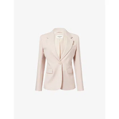 Weekend Max Mara Omens Powder Lamine Single-breasted Wool Blazer In Neutral