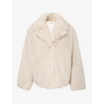 Weekend Max Mara Omens Powder Short Faux Fur Jacket In Neutral