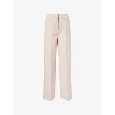 Weekend Max Mara Omens Powder Visivo Straight-leg Wool Trousers In Pink