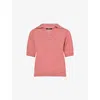 Weekend Max Mara Cotton Stripe Open Polo Shirt In Red
