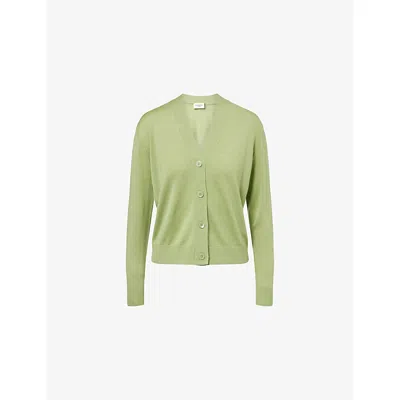 Weekend Max Mara Omens Regular-fit V-neck Wool-blend Cardigan Green Xl