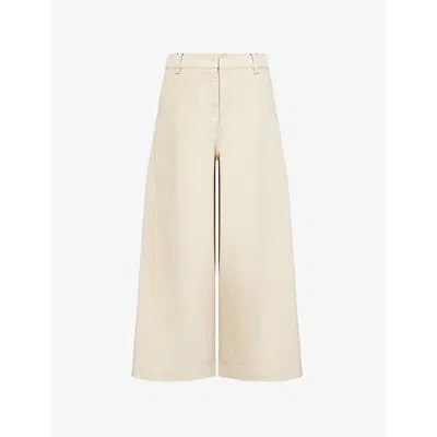 Weekend Max Mara Omens  Disco Wide-leg Cotton Trousers In Sand