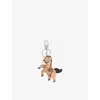 Weekend Max Mara Omens Sand Horse Leather Key Ring Charm In Sand