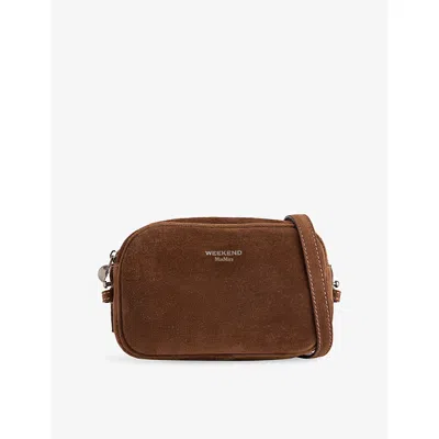 Weekend Max Mara Omens Small Suede Camera Bag Chocolate