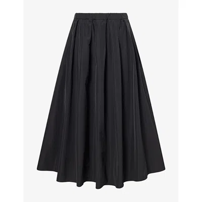 Weekend Max Mara Omens Technical Loose-fit Woven Midi Skirt Black
