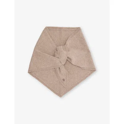 Weekend Max Mara Omens Triangle Cashmere Knit Scarf Honey In Brown