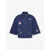 Weekend Max Mara Omens Ultramarine Assuan Embroidered Cotton Jacket In Blue