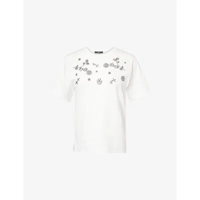 Weekend Max Mara Omens  Agile Embellished Cotton-jersey T-shirt