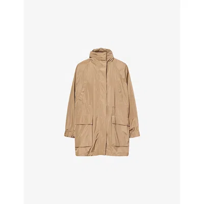 Weekend Max Mara Omens Marron Glace Arley Hooded Shell Coat In Brown