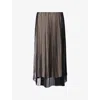 Weekend Max Mara Omens  Baby Pleated Mesh Midi Skirt In Black