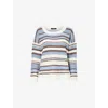 WEEKEND MAX MARA OMENS LIGHT BLUE BASILIO STRIPED-PRINT LINEN JUMPER