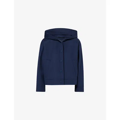 Weekend Max Mara Omens  Boxy-fit Hooded Wool-blend Jacket In Blu