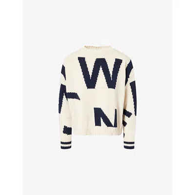 Weekend Max Mara Omens  Celebre Round-neck Cotton-blend Jumper In Neutral