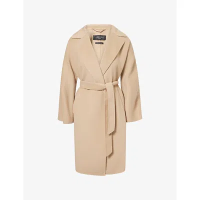 Weekend Max Mara Omens Camel Civada Double-faced Wool Robe Coat In Brown