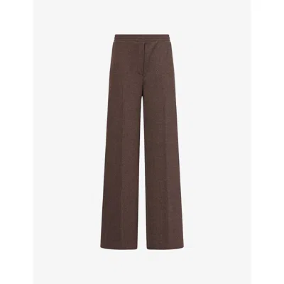 Weekend Max Mara Omens  Drawstring Wide-leg Woven Trousers In Dark Brown