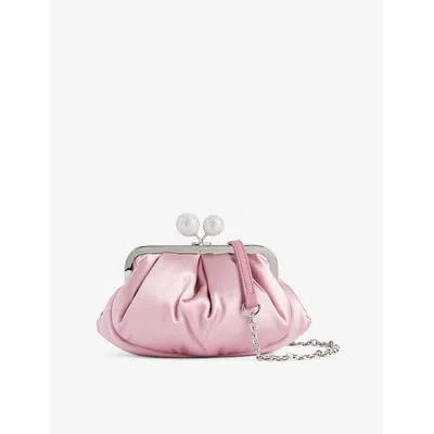 Weekend Max Mara Omens Emmy Crystal-embellished Satin Clutch Bag Pink