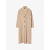 Weekend Max Mara Omens Camel Galosce Notch-lapels Wool-blend Coat In Brown