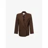 Weekend Max Mara Omens Dark Brown Ginseng Notch-lapels Wool Blazer In Brown