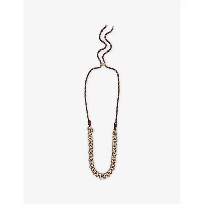 Weekend Max Mara Omens  Knotted-chain Faux-pearl Necklac In Gold