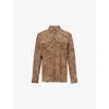 Weekend Max Mara Omens Camel Spotted Leopard-print Long-sleeve Silk Blouse