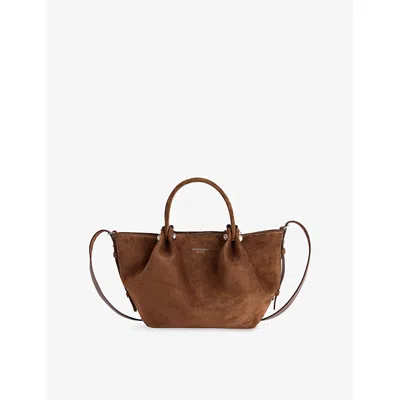 Weekend Max Mara Omens  Logo-hardware Detachable-strap Leather Tote Bag In Chocolate