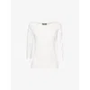 Weekend Max Mara Omens Multia Quarter-sleeve Cotton-jersey T-shirt White