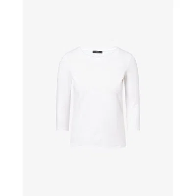 Weekend Max Mara Omens  Multia Round-neck Cotton-jersey Top In White
