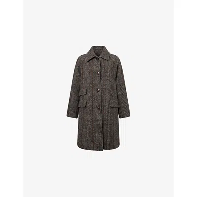 WEEKEND MAX MARA OMENS CHOCOLATE PITONE RAGLAN-SLEEVES WOOL-BLEND COAT