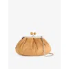 Weekend Max Mara Omens Brown Small Suede Pasticcino Clutch Bag In Brown