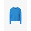 Weekend Max Mara Omens  V-neck Boxy-fit Cotton-knit Jumper In Blue