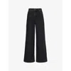 Weekend Max Mara Omens Black Vega High-rise Wide-leg Denim Jeans In Black