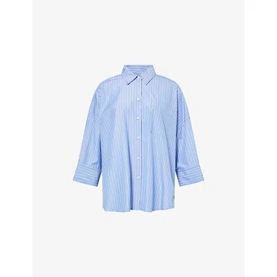 Weekend Max Mara Omens Avio Zavorra Striped Cotton-poplin Shirt