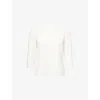 Weekend Max Mara Omens Multia Quarter-sleeve Cotton-jersey T-shirt White In White
