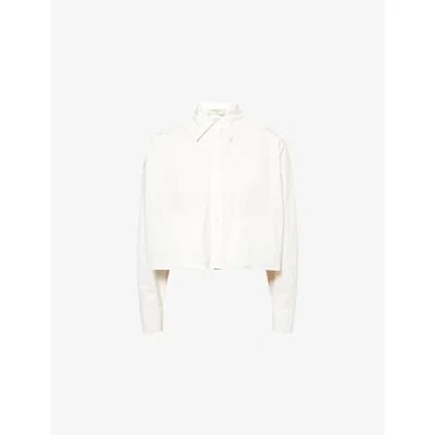 Weekend Max Mara Omens  Svago Cropped Cotton-poplin Shirt