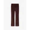 Weekend Max Mara Omens Wine-coloured Marruca Straight-leg Cotton-corduroy Trousers In Brown