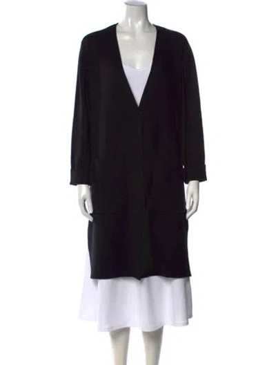 Pre-owned Weekend Max Mara Open Front Sweater In Black