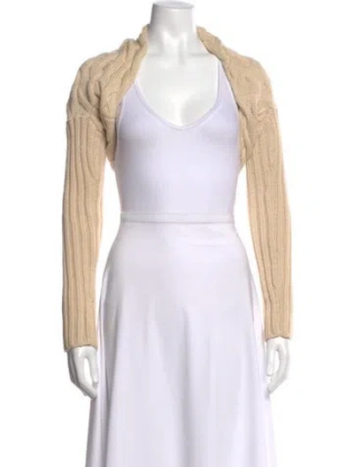 Pre-owned Weekend Max Mara Open Front Sweater In Neutrals